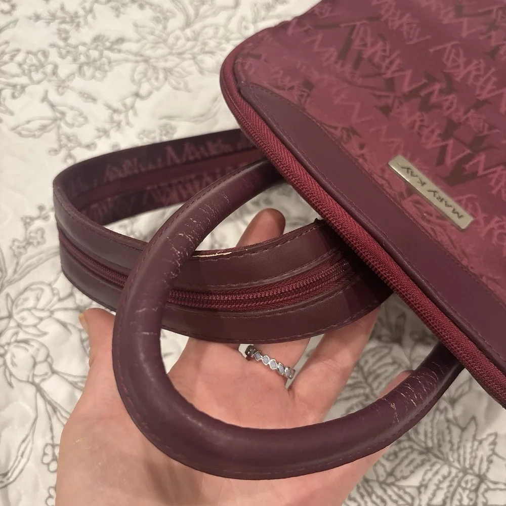 Mary Kay Backpack Purse Maroon Travel Tote W/ Zippered Pockets + Wallet
